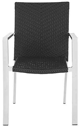 Safavieh Home Collection Cordova Black Indoor-Outdoor Stacking Arm Chair