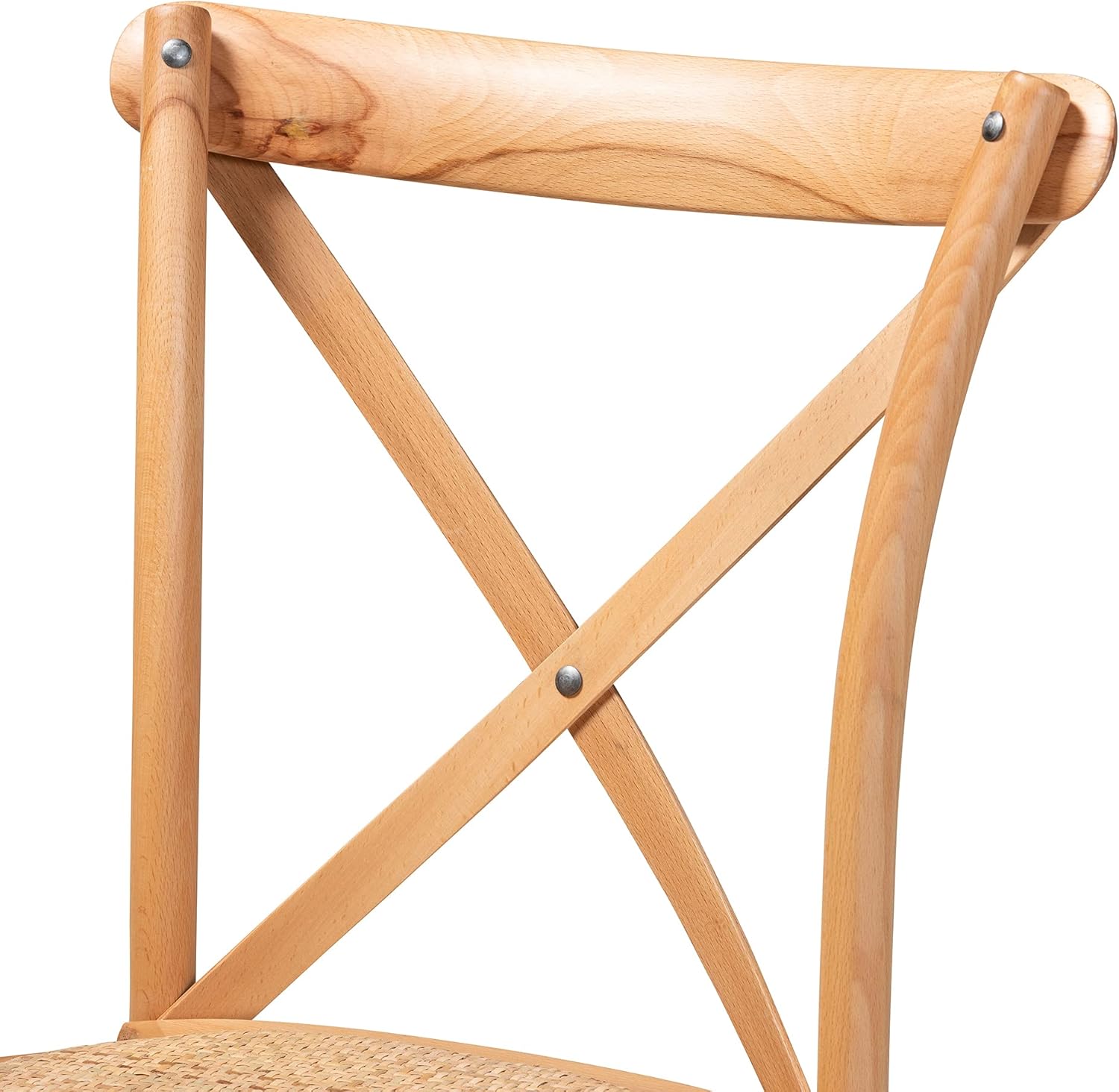 Baxton Studio Tartan Dining Chairs, Natural Brown