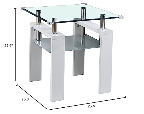 Glass Console Table, 2-Tier Rectangle Black Console Table with Storage Shelf, Black Entryway Table with Solid Wood Base, Rectangular Narrow Tables Sofa Table for Living Room Hallway Table