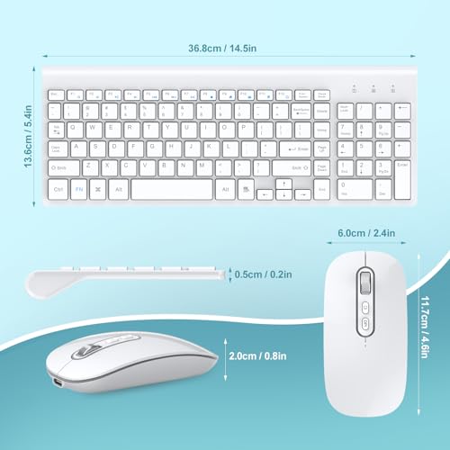 cimetech EasyTyping KF10 Wireless Keyboard and Mouse Combo, [Silent Scissor Switch Keys][Labor-Saving Keys] Ultra Slim Wireless Computer Keyboard and Mouse, Easy Setup for PC/Laptop/Windows - Wine Red