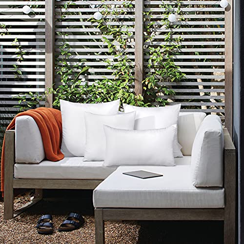 OTOSTAR Premium Outdoor Throw Pillow Inserts 18x18 Inch Waterproof Pack of 4 Square Decorative Sofa Pillow Stuffer for Bed Couch Sham Cushion (White Set of 4)