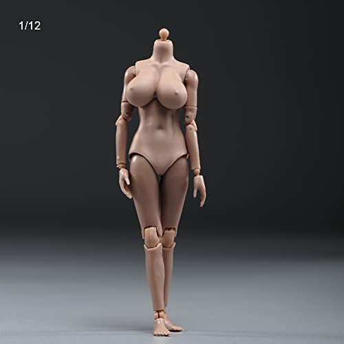 1/12 Scale Female Figure Body,6inch Female Joint Flexible Suntan Skin Action Figure Body Collectible (Huge Bust)