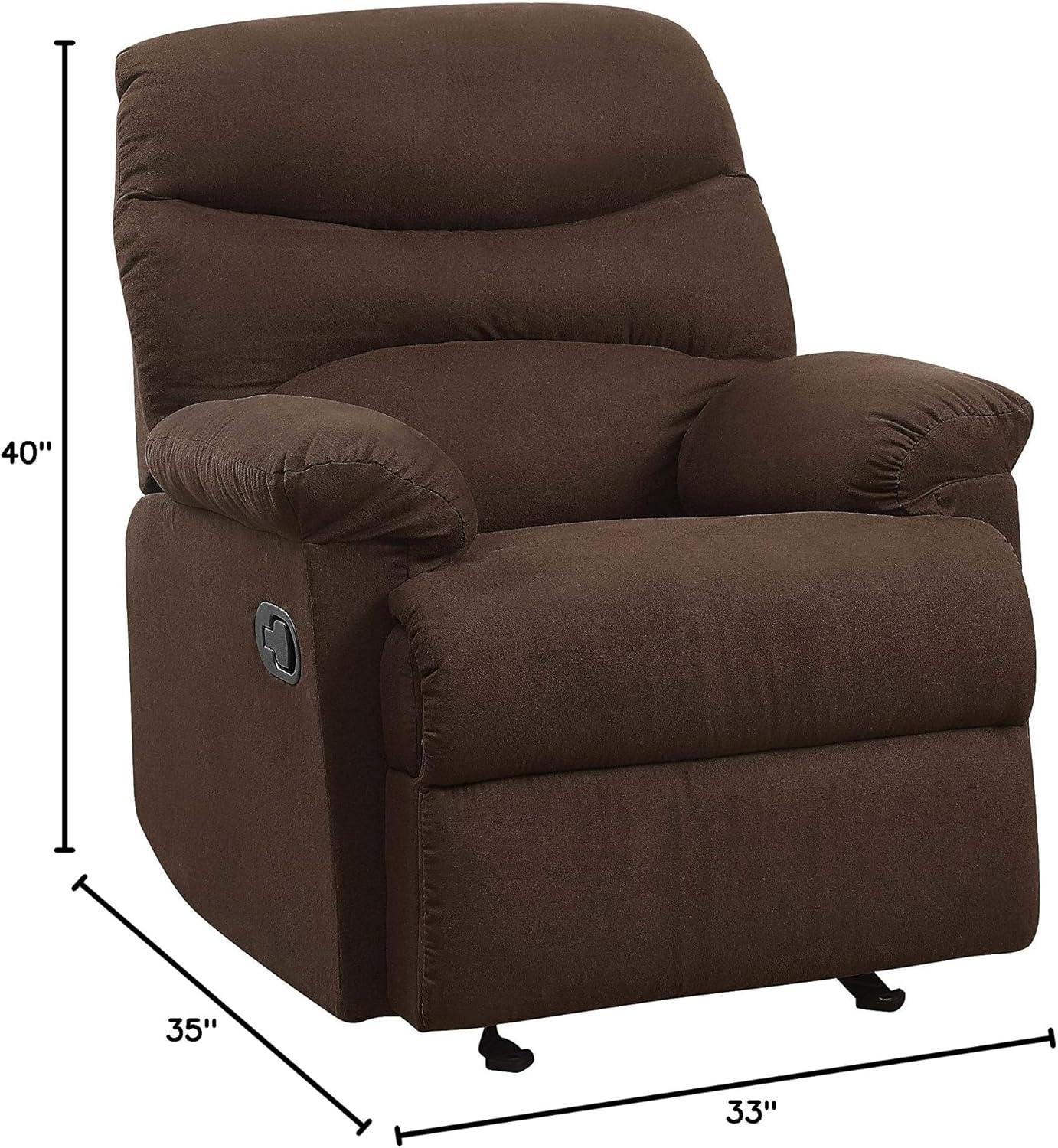 Arcadia Recliner (Motion) in Chocolate Microfiber