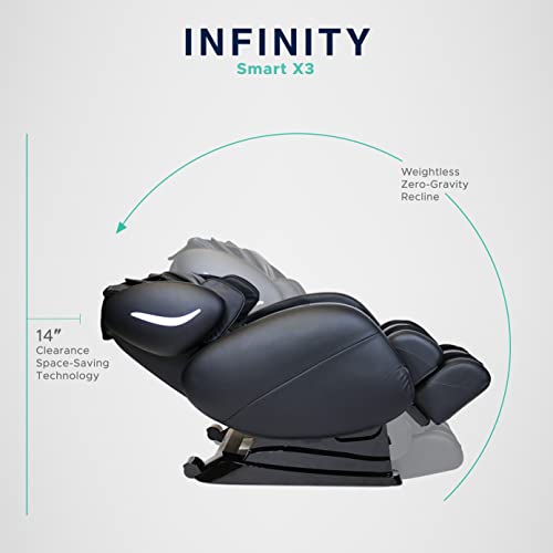 Infinity Smart Chair X3 3D/4D Massage Chair with S-Track Reclining, Spinal Decompression Stretch, Bluetooth Audio Compatibility, Lumbar Heat, Chromotherapy, and Reflexology Foot Rollers, (Black)