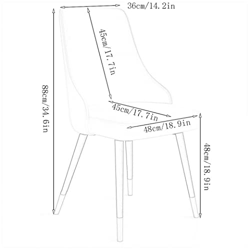 Modern Leather Dining Chair,Ergonomics Seat Sturdy Carbon Steel Metal Legs Kitchen Counter Lounge Living Room Reception Chair/White