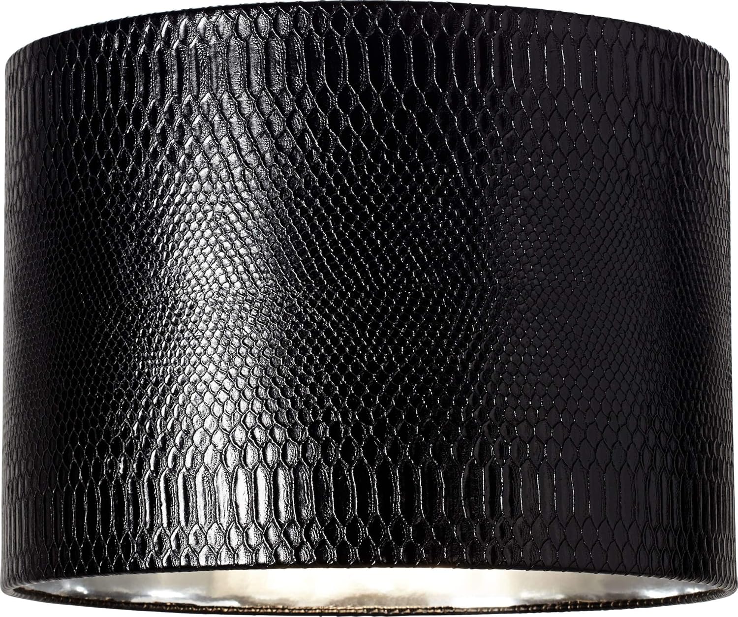 Reptile Print Medium Drum Lamp Shade with Silver Lining 15