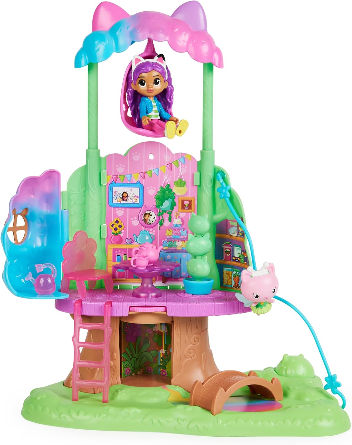 Gabby's Dollhouse Kitty Fairy's Transforming Garden Treehouse Playset