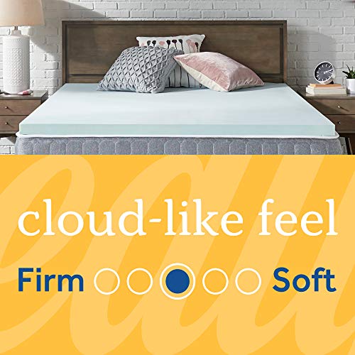 Sealy TrueForm 2 Inch Cal King Memory Foam Mattress Topper, Gel Infused Technology Contours to Body, Moisture Wicking Fabric for Cooling Sleep, Blue