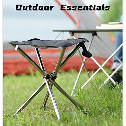 Portable Camping Stool with Side Pocket Camping Seat 12.5in Foldable Comfortable Widening Heightening for Travel Camping Fishing Hiking Gardening Picnic Beach BBQ Outdoor…