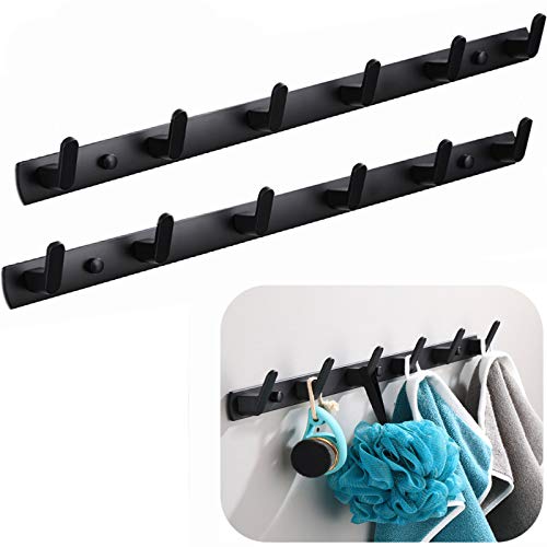 Wall Mounted Coat Racks with 7 Hooks Hanging Holder Towel Rack 25.7