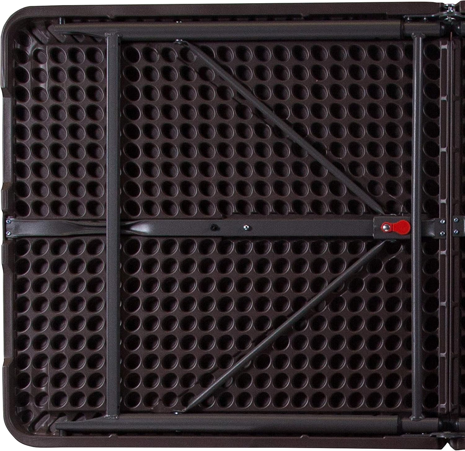 BizChair 4-Foot Height Adjustable Bi-Fold Brown Plastic Folding Table with Handle