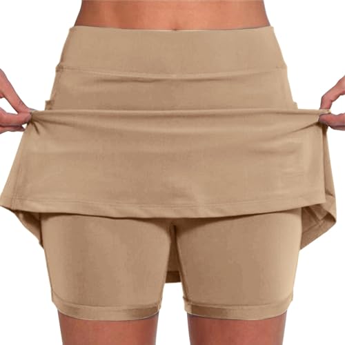 Women's Pocket Pants Athletic Yoga Culottes for Women Elastic Shorts Lightweight High Waist Skinny Joggers Skirt