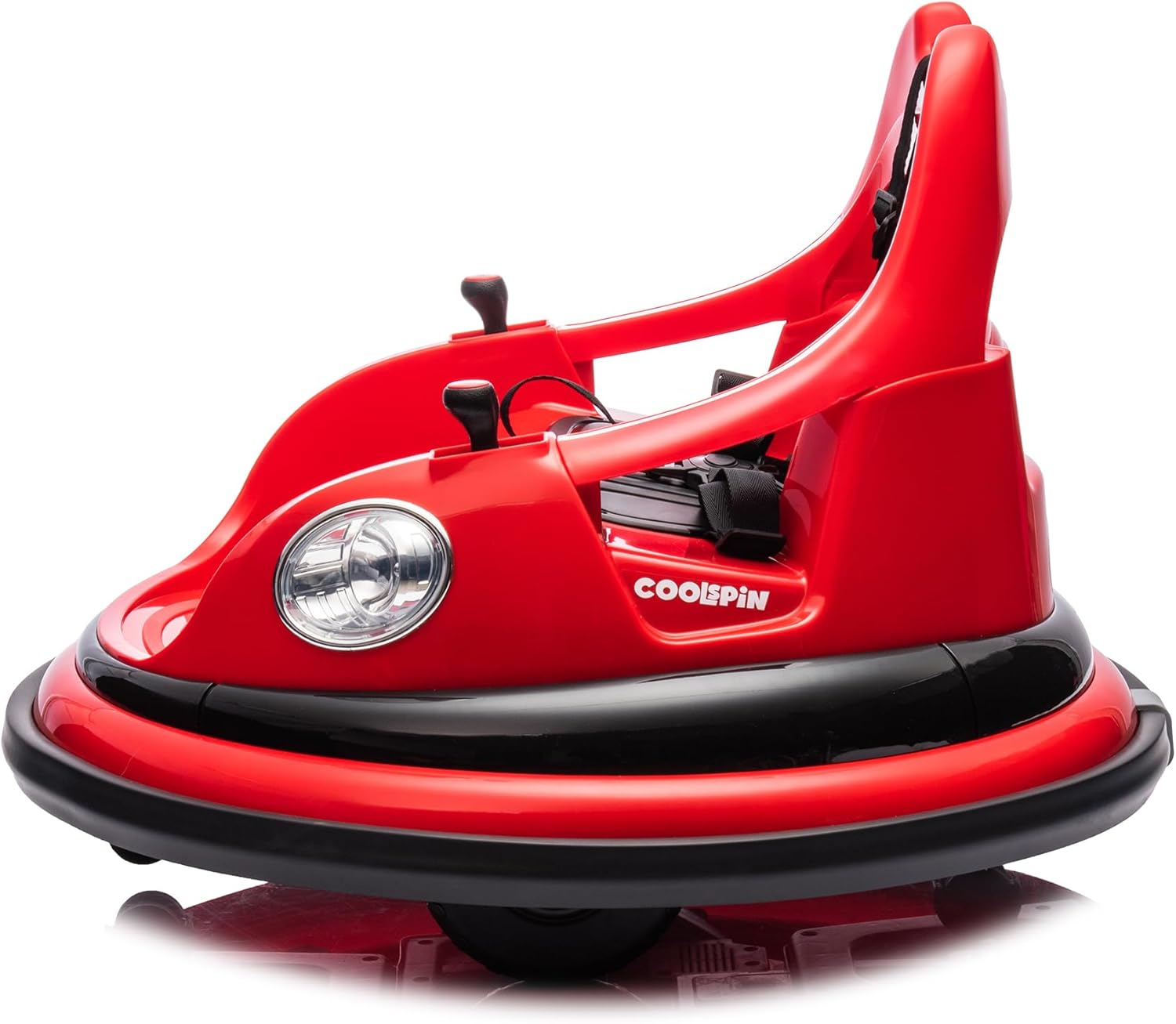 12V Bumper Car for Kids,Electric Ride-On Bumper Car W/Remote Control,Led Lights,360°Spin,with Anti-Collision Padding&Safety Belt Red As Shown