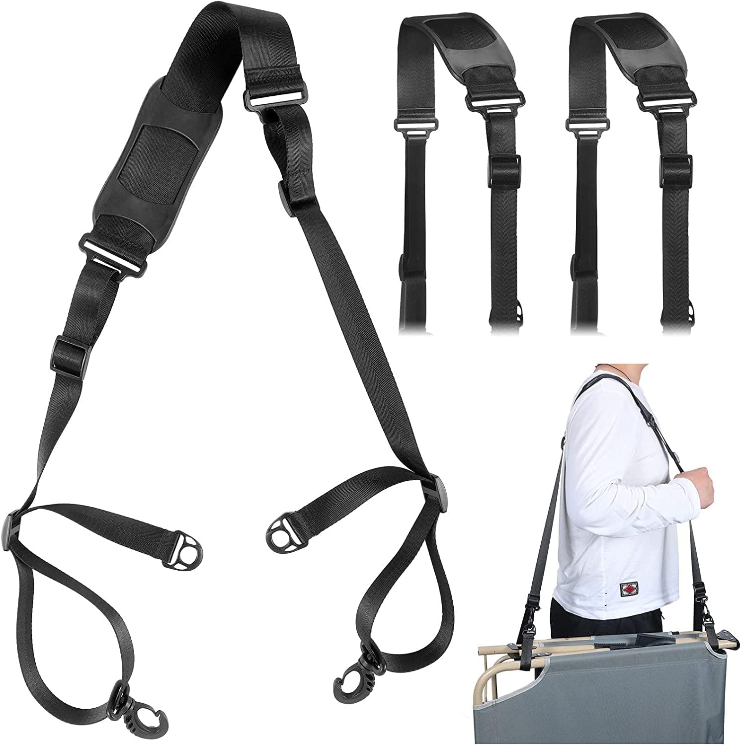 2 Pack Carry Strap for Beach Chair Folding Chair Adjustable Beach Chair Carry Strap Replacement Universal Folding Chair Shoulder Strap Replacement Carry Strap for Beaches Camping Picnics Outdoor