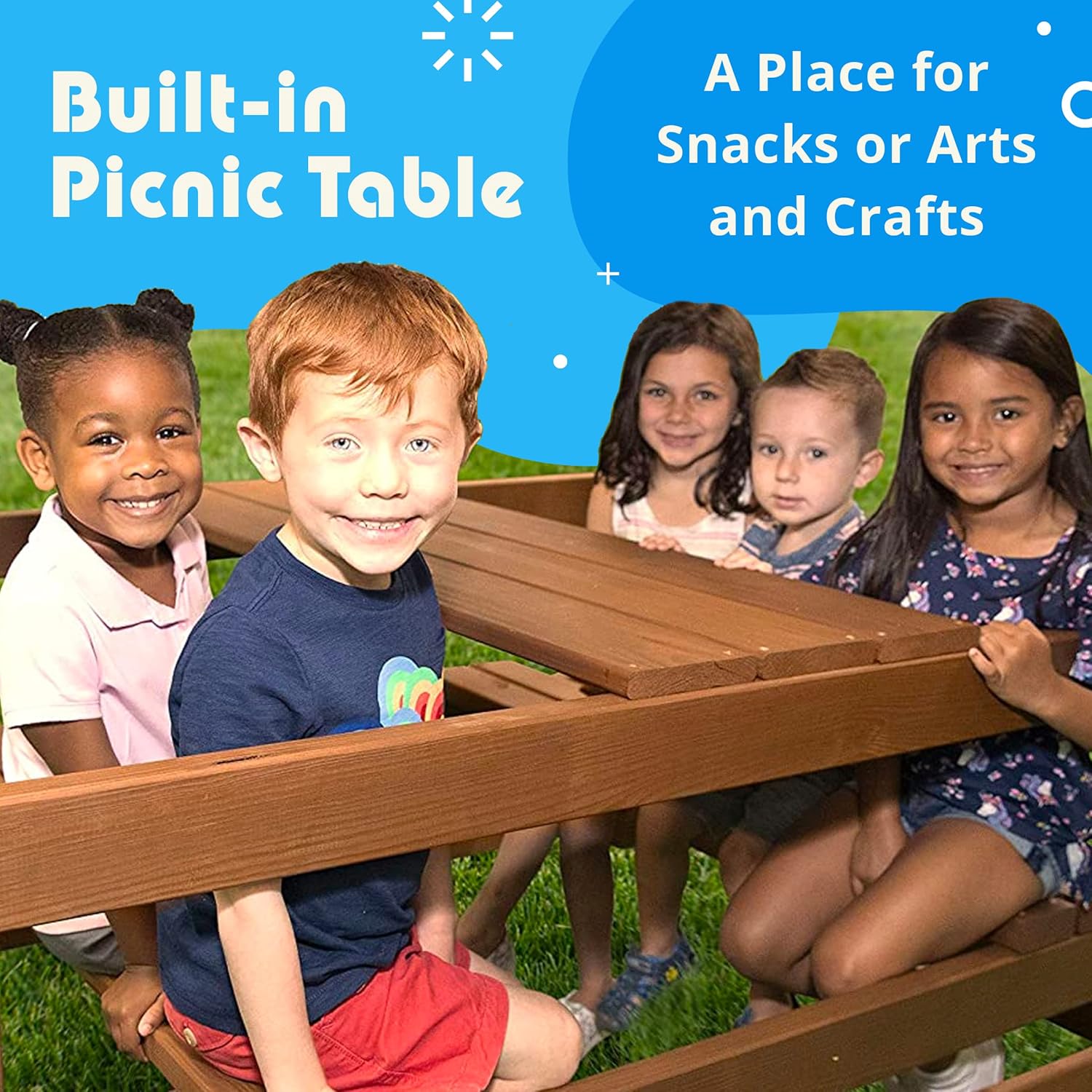 Creative Playthings Spring Hill Wooden Swing Set with Monkey Bars (Made in The USA), includes Kids Climbing Wall, Monkey Bars, Playground Swings and Slide,15 x 20 x 11 ft