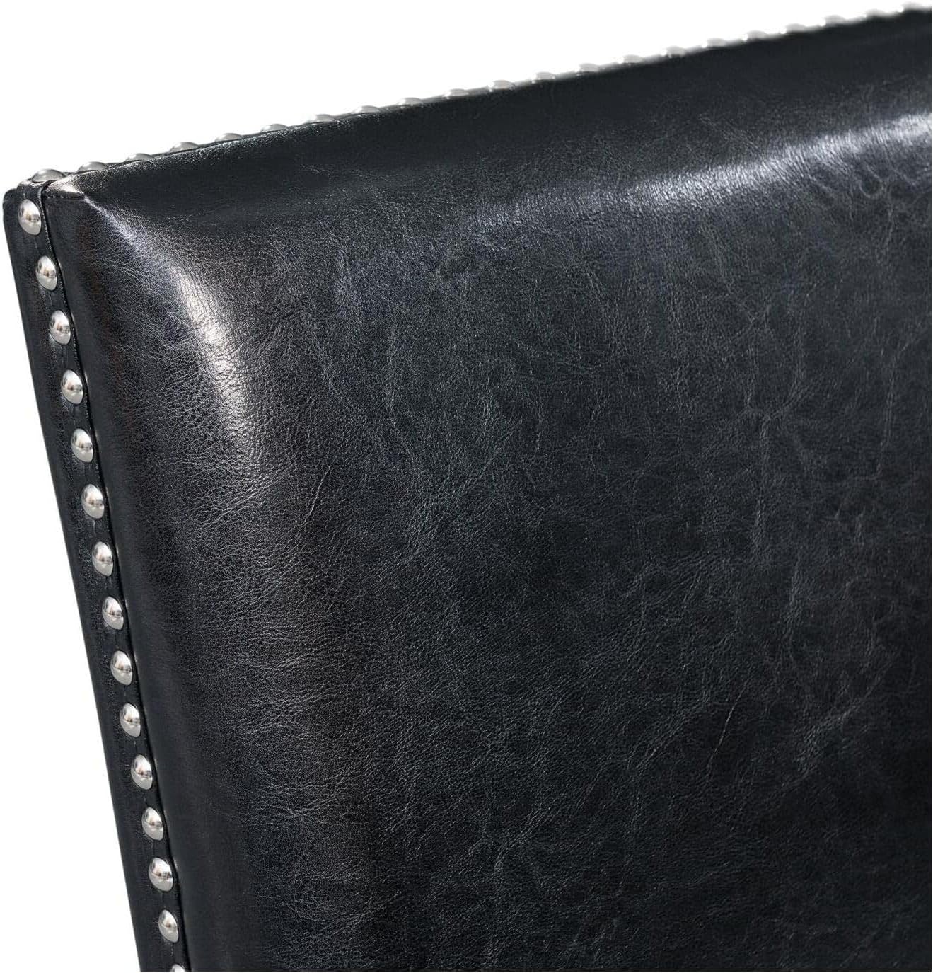 Renaissance RomanceFaux Leather Side Chair Set in Black, 25