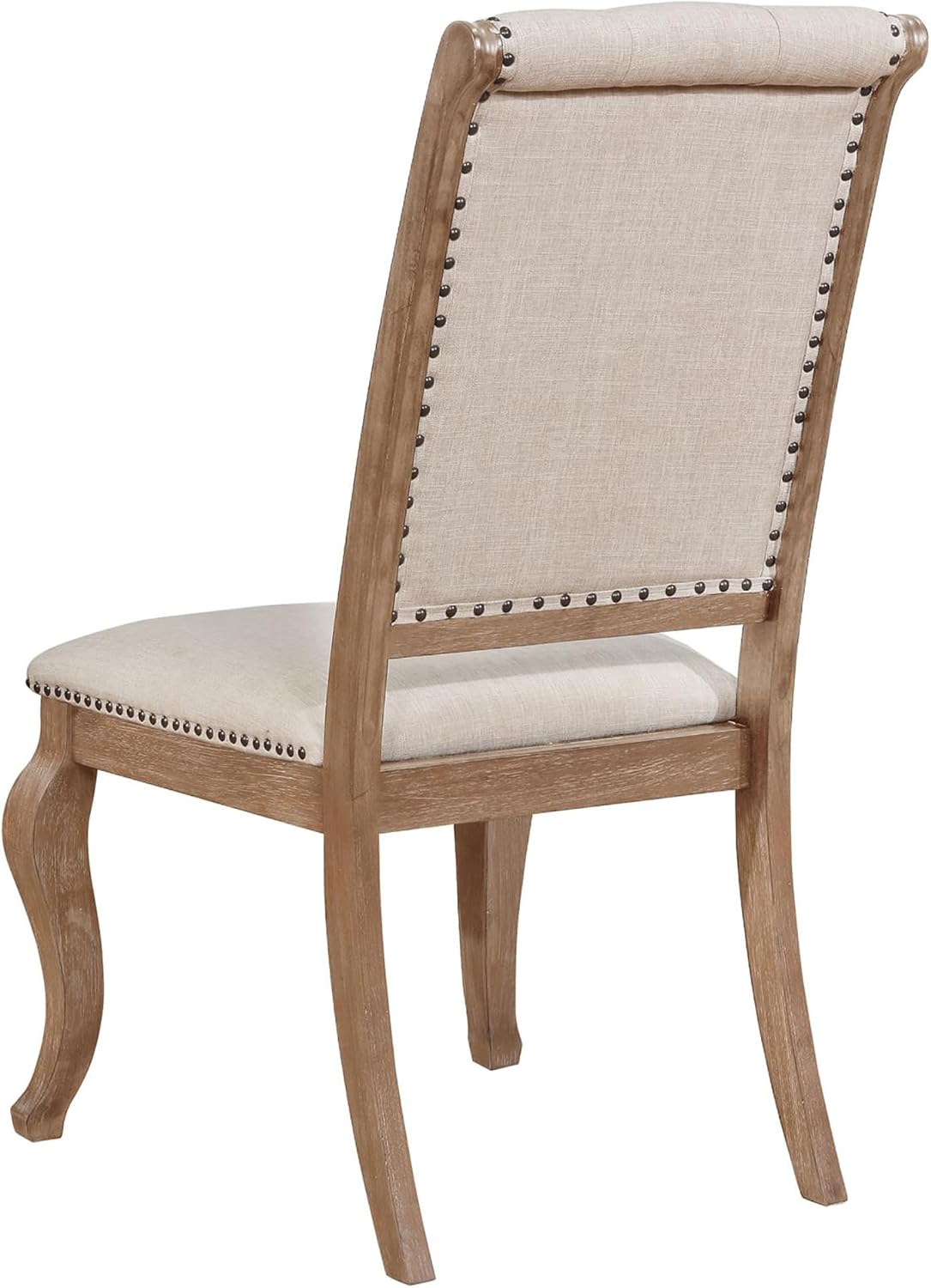 Cream and Barley Brown Tufted Back Dining Chair (Set of 2)