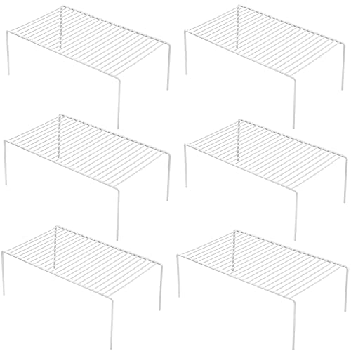 ARCCI Kitchen Cabinet Shelf Organizer Set of 6, Medium (13 x 9.4 inch) Rustproof Metal Wire Pantry Storage Shelves, Dish Plate Racks for Cabinets, Freezer, Counter, Cupboard Organizers and Storage