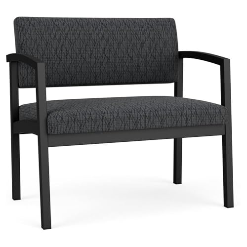 Lenox Steel Fabric Bariatric Chair in Black/Open House Navy