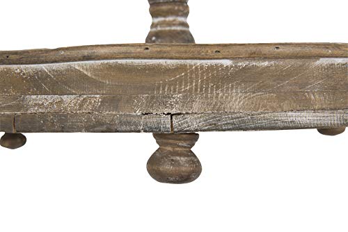 Creative Co-op EC0112 Distressed Wood 2-Tier Tray with Metal Handle, Black