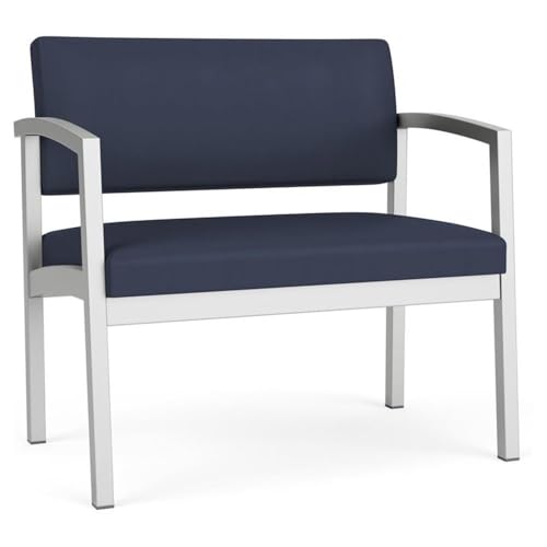 Lenox Steel Fabric Bariatric Chair in Silver/Adler Midnight Sky