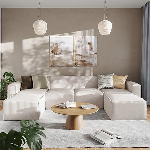 Flash Furniture Bridgetown Luxury Modular Sectional Sofa, Set of 1, Cream