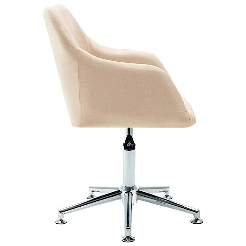 Swivel Dining Chair Cream Fabric,Modern and Stylish Swivel Dining Chair with Ergonomic Design and Height Adjustment Dining Room Furniture