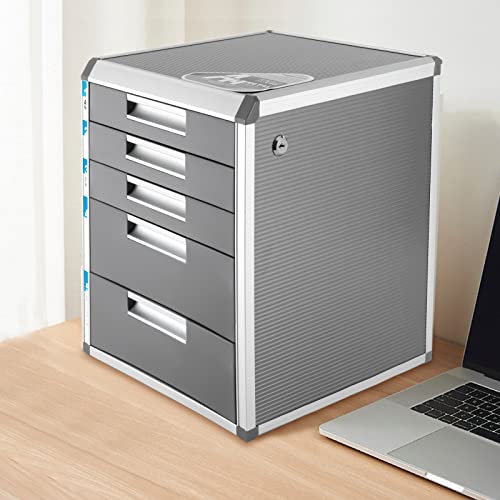 File Cabinet Desktop Drawer Organizer 4/5/7 Tier File Cabinet with Lock Drawer Storage Cabinet Organize Files to Improve Efficiency for Homes, Offices, Schools (4 Layers)