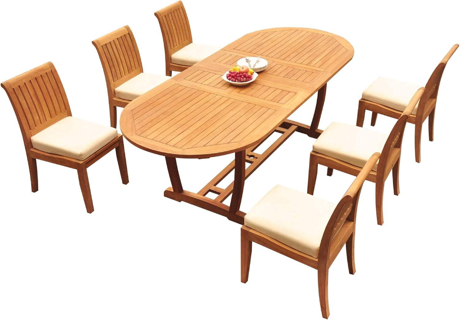 Grade-A Teak Wood 6 Seater 7 Pc Dining Set: 94