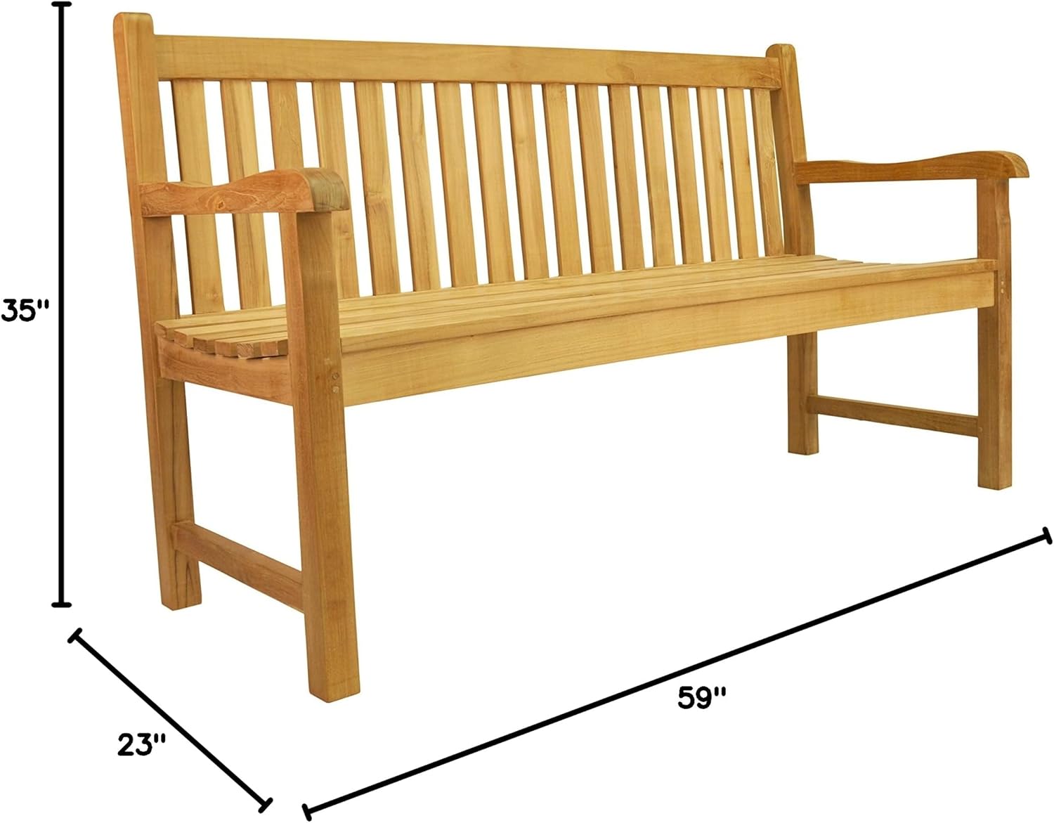 Anderson Teak No Cushion Classic 3-Seater Bench