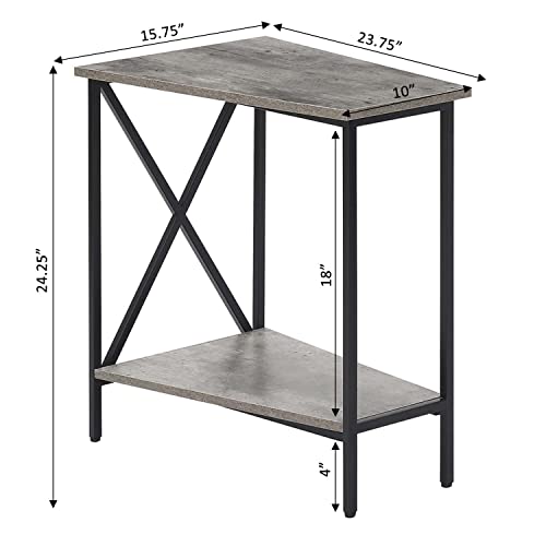 Convenience Concepts Tucson Wedge End Table, Faux Birch / Black