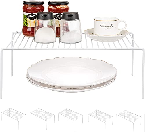 ARCCI Kitchen Cabinet Shelf Organizer Set of 6, Medium (13 x 9.4 inch) Rustproof Metal Wire Pantry Storage Shelves, Dish Plate Racks for Cabinets, Freezer, Counter, Cupboard Organizers and Storage
