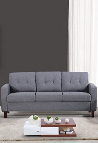 Rossetti Tufted Three Seater Sofa and Accent Armchair Set, Mid Century Upholstered Couches for Living Room, Bedroom, Home Office with Removable Seat and Back Cushion