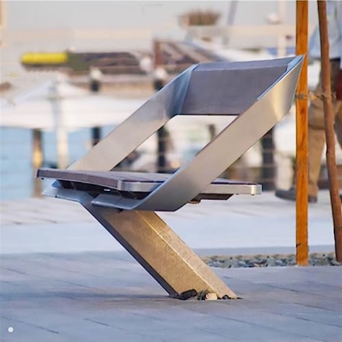 Outdoor Benches Modern Outdoor Bench Chairs, Outdoor Park Seats with Backrest, Patio Garden Yard Casual Bench with Designed Steel Frame and Legs, Brown Garden Bench