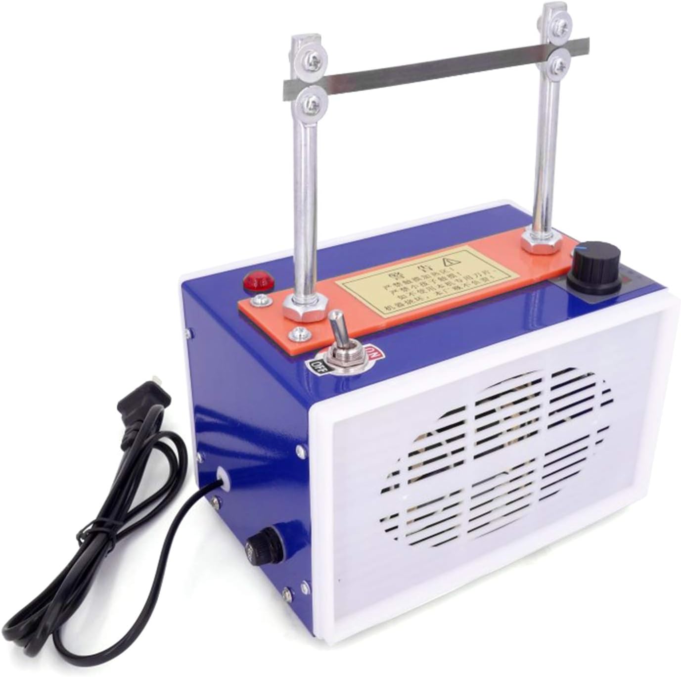 Heavy Duty Hot Knife Rope Cutter Stepless Temperature Adjustment,110V Desktop Ribbon Cutting Machine w/ 3pcs Blade For Braid Fabric Webbing Wire Ribbon Labels Cutting Tool (0-800 ℃)