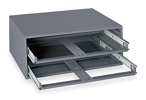 Durham 302-95 Gray Cold Rolled Steel Easy Glide Slide Rack for 2 Large Compartment Boxes, 20