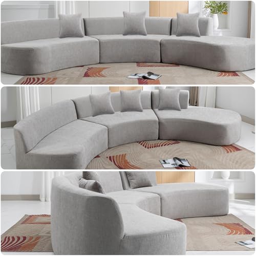 Inch Stylish Curved Sectional Without Legs Sofa, 136.6