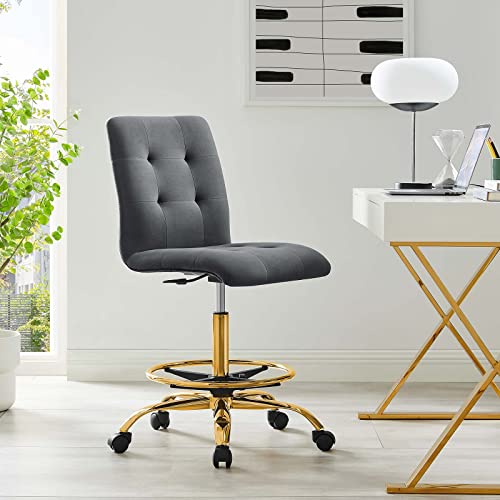 Modway Prim Home Office Desks and Chairs, Gold Gray