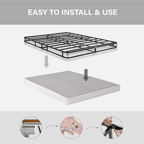 7.5 Inch Twin XL Easy Assembly, Sturdy Mattress Foundation, Strong Steel Metal Frame, Black Box-Springs