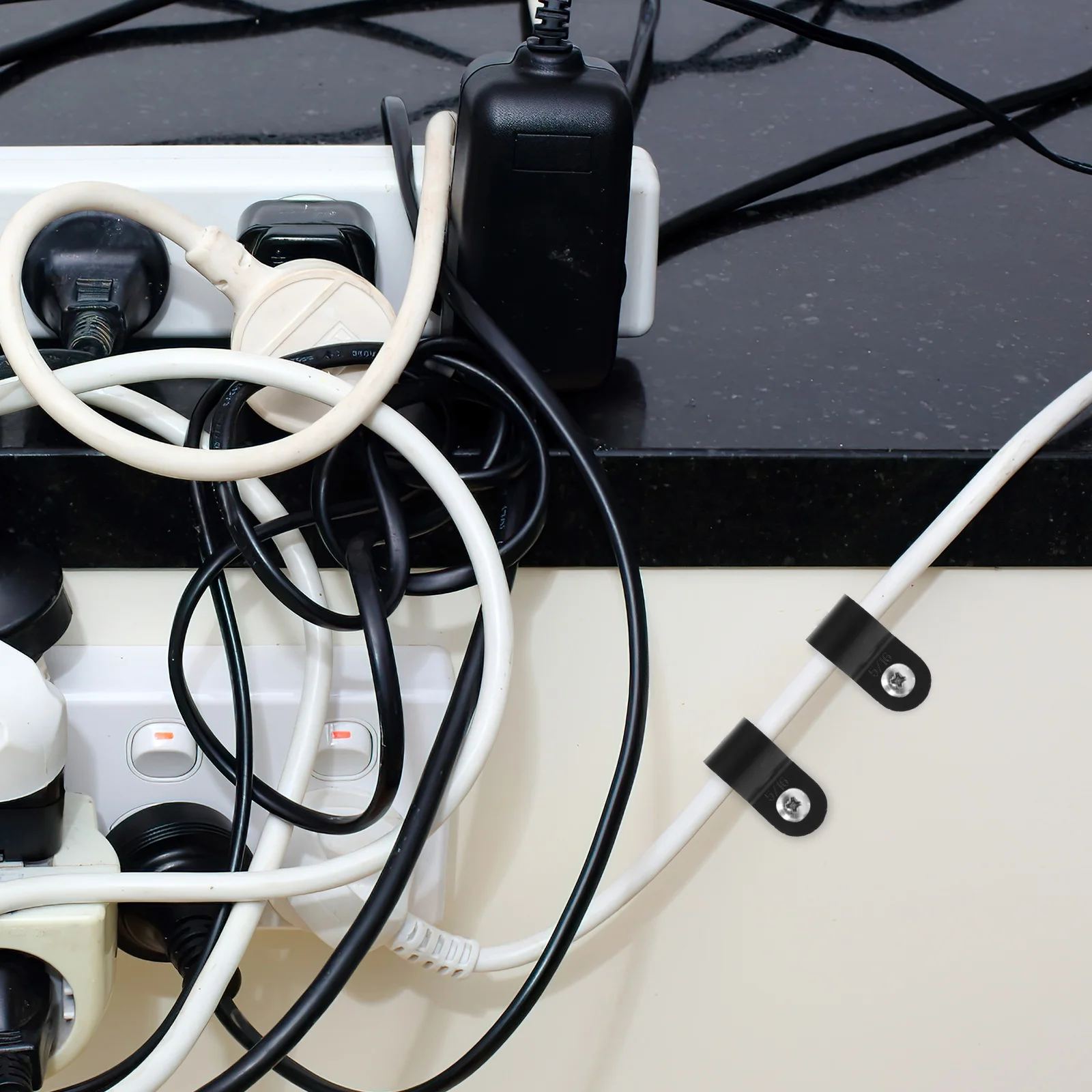 100 Pcs Wire Holders for The Wall Cord Large Cable Clips Clamps Black