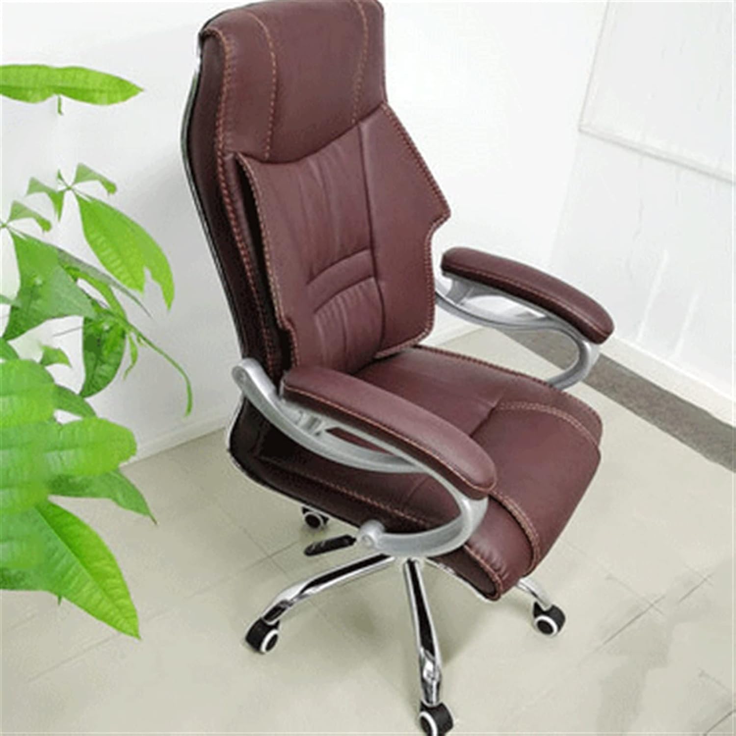 Boss Chair Leather Office Chair Adjustable Lumbar Support Knob and Tilt Angle High Back Executive Computer Desk Chair Built in Inner Spring for Comfort and Ergonomic Design for Lumbar Support