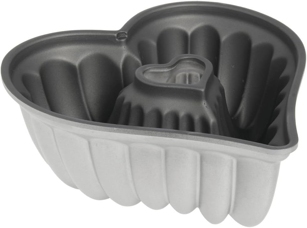 Nordicware Cast Aluminum Heart-in-Heart Pan, Commercial Non-Stick