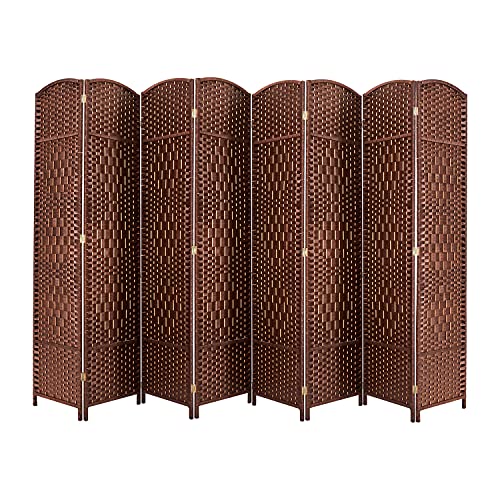 Room dividers 6 ft Folding Privacy Screen, Tall Extra Wide Partition Foldable Panel Wall Divider (Brown, 6-Panel)