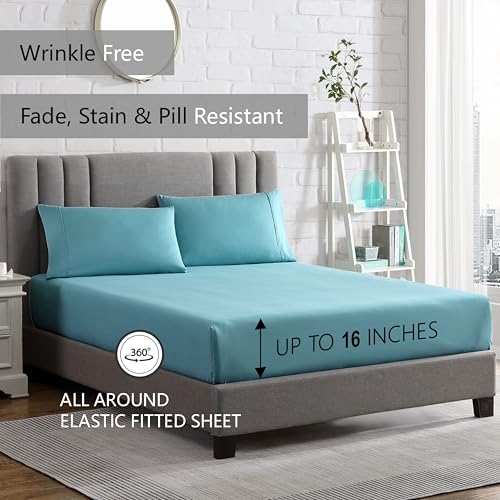 American Home Collection Queen Sheet Set - 4 Pieces Extra Soft Bedding Sheets & Pillowcases Set - Breathable, Wrinkle Free, Deep Pockets, Easy Fit, Oeko-Tex, Soft Bed Sheets (Queen, Grey)