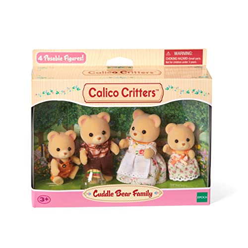 Calico Critters Cuddle Bear Family, Dolls, Dollhouse Figures, Collectible Toys 4 Count