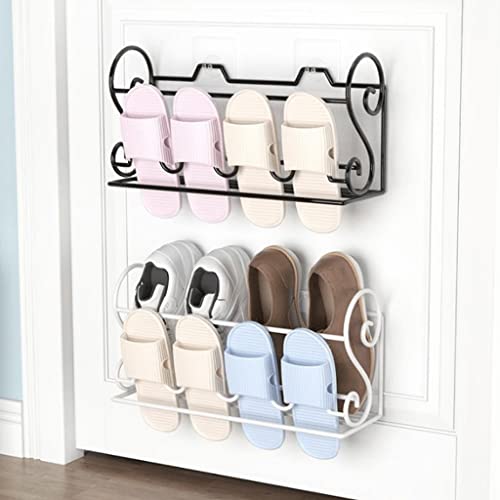 Shoe Racks Wall Mounted Shoe Rack Metal Hanging Over Door Shoe Rack, Space Saving Storage Organizer Holder Hanging Shelf for Shoes Storage Organizer