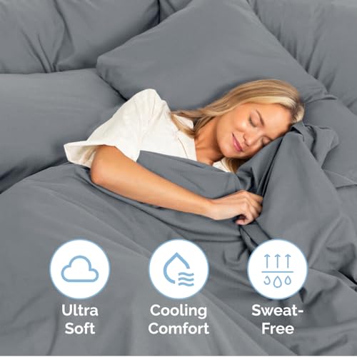 Extra Deep Queen Fitted Sheet - Hotel Luxury Single Fitted Sheet Only - Easily Fits 18 inch to 24 inch Mattress - Soft, Wrinkle Free, Breathable & Comfy Extra Deep Pockets Dark Grey Fitted Sheet