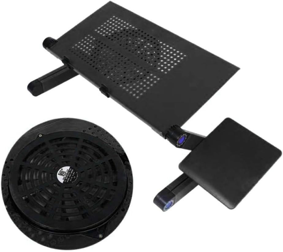 Adjustable Foldable Aluminum Laptop Table Desk Stand Cooling Fan Mouse Pad Lap