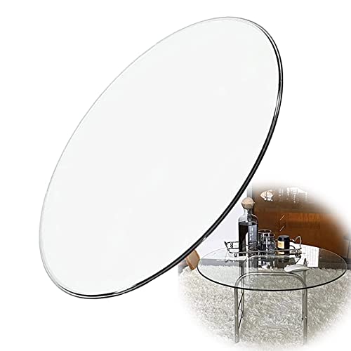 WORDFUN Round Tempered Glass, Kitchen Dining Table Top, 1/4