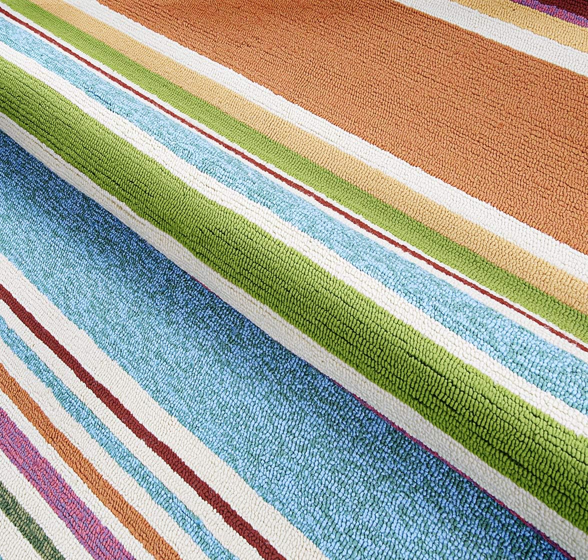 Couristan Covington Sherbet Stripe/Multi Rug, Azure, 8-Feet x 11-Feet